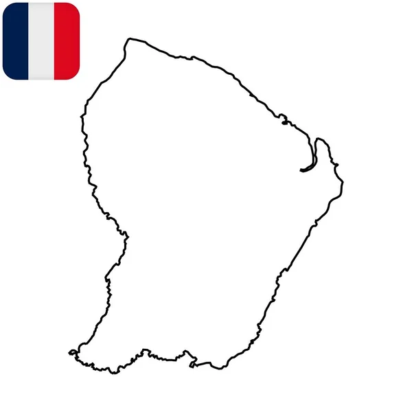 Mapa Guiana Francesa Região França Ilustração Vetorial — Vetor de Stock