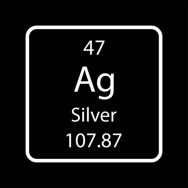 Silbernes Symbol Chemische Elemente Des Periodensystems Vektorillustration — Stockvektor
