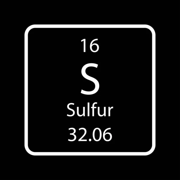 Sulfur Symbol Chemical Element Periodic Table Vector Illustration — Vettoriale Stock