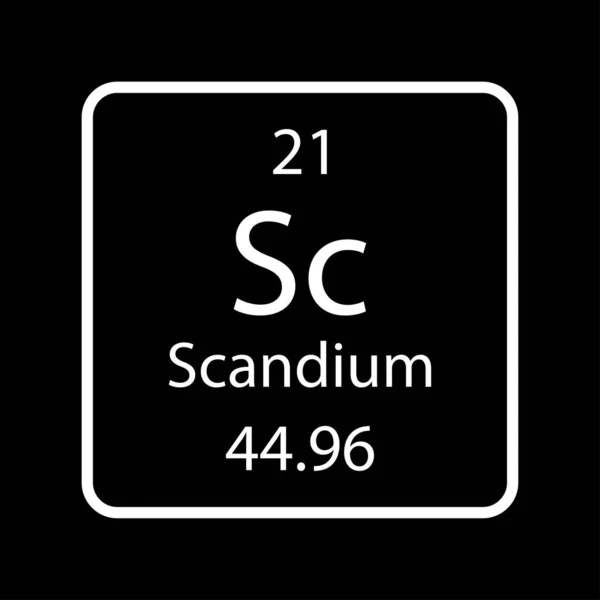 Scandium Symbol Chemical Element Periodic Table Vector Illustration — Stock vektor