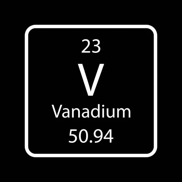 Vanadium Symbol Chemical Element Periodic Table Vector Illustration — Stock vektor
