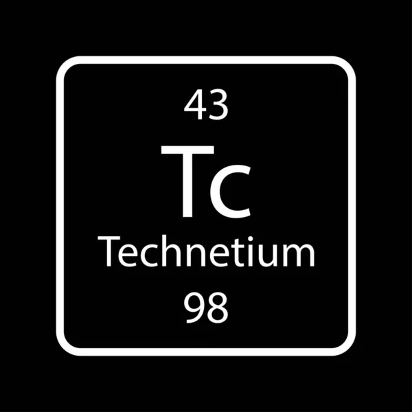 Technetium Symbol Chemical Element Periodic Table Vector Illustration — Διανυσματικό Αρχείο