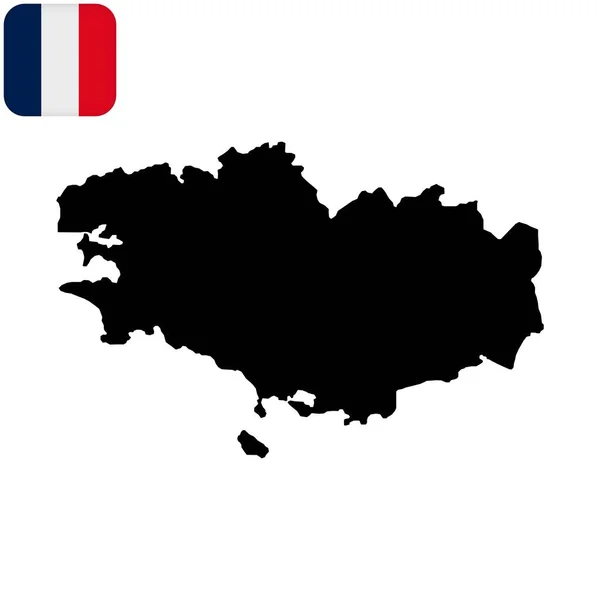 Mapa Bretagne Region Francji Ilustracja Wektora — Wektor stockowy