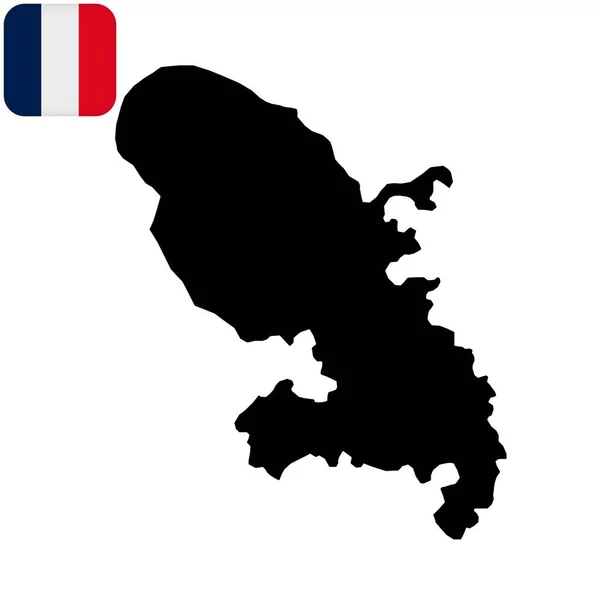 Mapa Ilha Martinica Região França Ilustração Vetorial — Vetor de Stock
