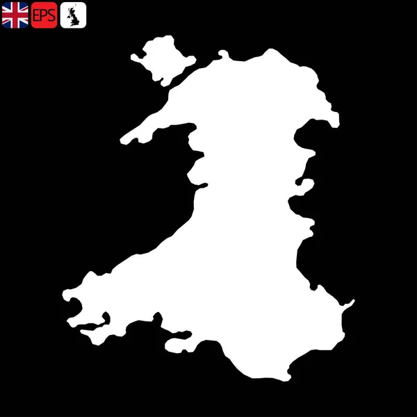 Galles Mappa Della Regione Del Regno Unito Illustrazione Vettoriale — Vettoriale Stock