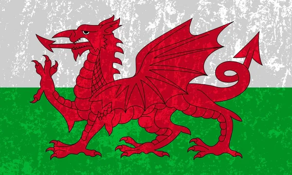 Wales Flagga Officiella Färger Och Proportioner Vektorillustration — Stock vektor