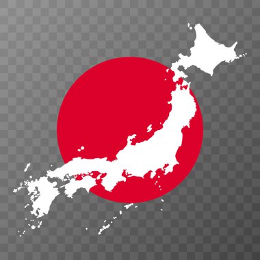 Bölgeli Japonya haritası. Vektör illüstrasyonu