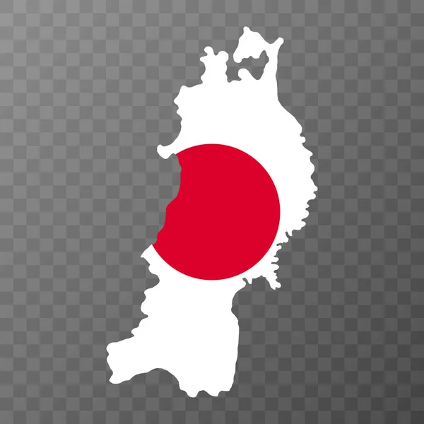 Mappa Tohoku Giappone Illustrazione Vettoriale — Vettoriale Stock