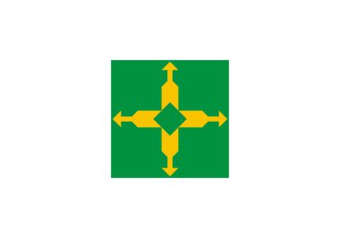 Federal Bölge Bayrağı, Brezilya Eyaleti. Vektör İllüstrasyonu.