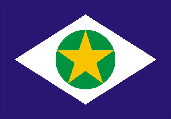 Flagge Von Mato Grosso Bundesstaat Brasilien Vektorillustration — Stockvektor