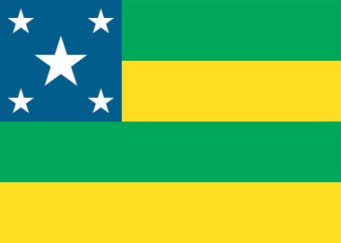 Sergipe Bayrağı, Brezilya eyaleti. Vektör İllüstrasyonu.