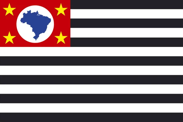 Bandeira São Paulo Estado Brasil Ilustração Vetorial — Vetor de Stock