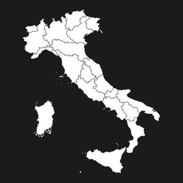 Italy Map Region Borders Vector Illustration — 图库矢量图片