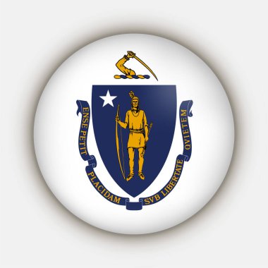 Massachusetts state flag. Vector illustration.