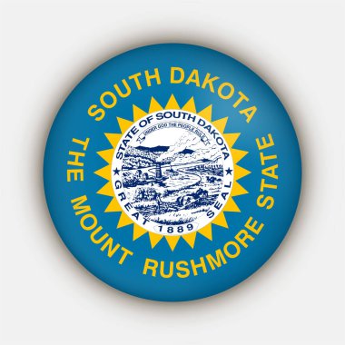 South Dakota state flag. Vector illustration.