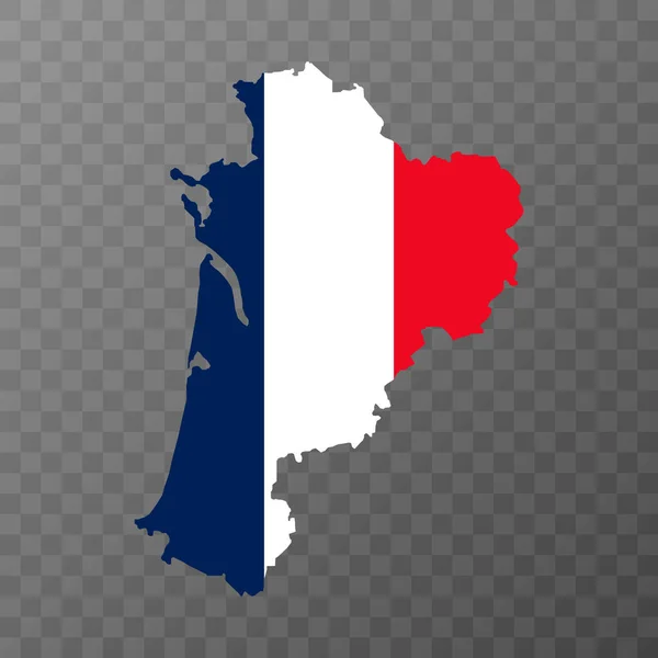Carte Nouvelle Aquitaine Région France Illustration Vectorielle — Image vectorielle