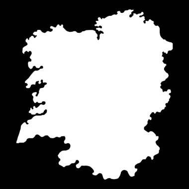 Galiçya haritası, İspanya bölgesi. Vektör illüstrasyonu.