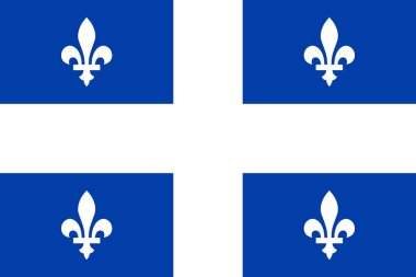 Quebec bayrağı, Kanada eyaleti. Vektör illüstrasyonu.
