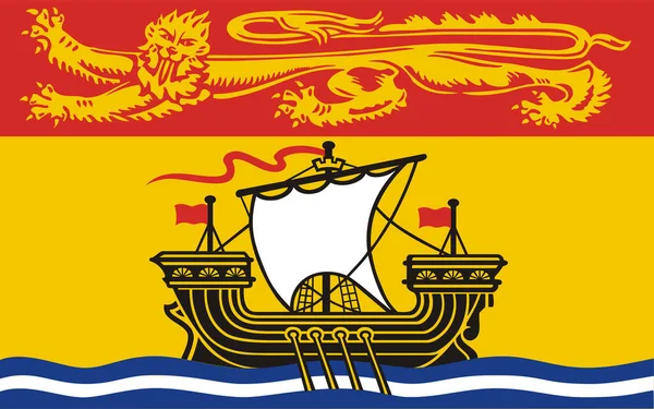 Nieuwe Brunswick Vlag Provincie Canada Vectorillustratie — Stockvector