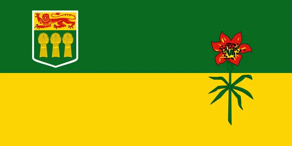 Saskatchewan Vlag Provincie Canada Vectorillustratie — Stockvector
