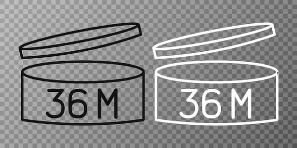 Expiration date 36 month icon. Period after opening symbol. Vector Illustration.