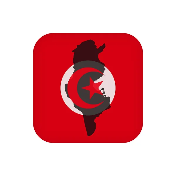 Tunisia Flag Official Colors Vector Illustration — Stockvektor