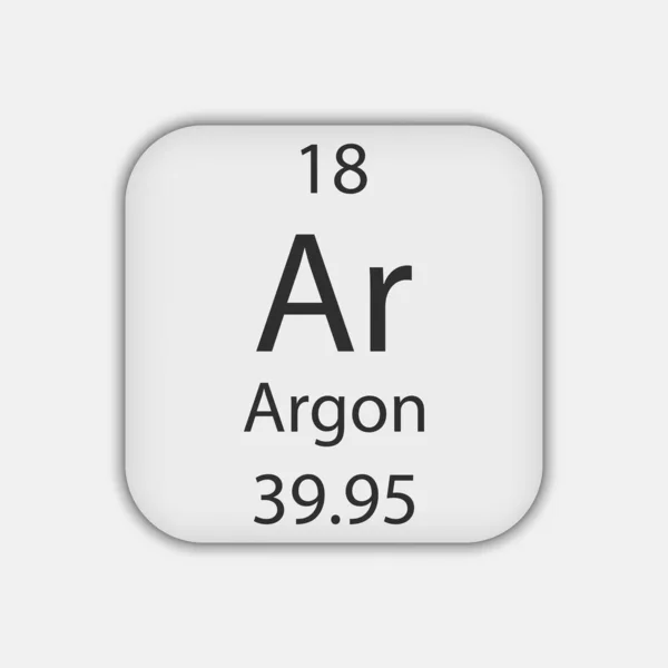 Argon Sembolü Periyodik Tablonun Kimyasal Elementi Vektör Illüstrasyonu — Stok Vektör