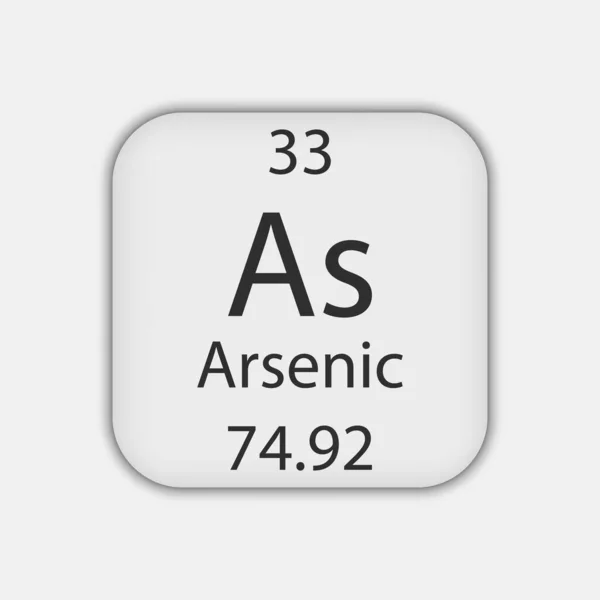Símbolo Arsénico Elemento Químico Tabela Periódica Ilustração Vetorial — Vetor de Stock