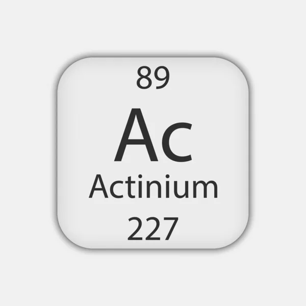 Actinium Symbol Chemical Element Periodic Table Vector Illustration — стоковый вектор