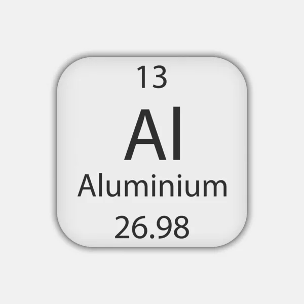 Aluminium Symbol Chemical Element Periodic Table Vector Illustration — 스톡 벡터