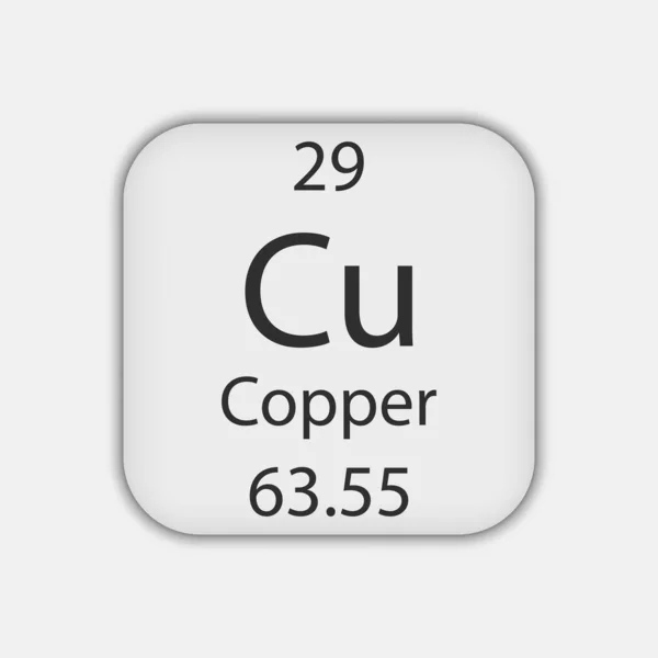 Copper Symbol Chemical Element Periodic Table Vector Illustration — 图库矢量图片