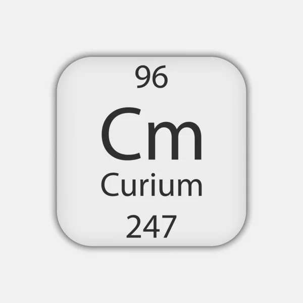 Curium Symbol Chemical Element Periodic Table Vector Illustration — Stock vektor
