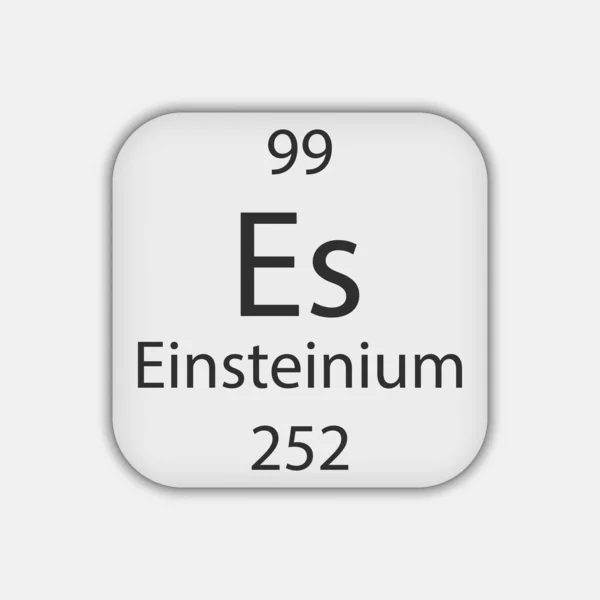 Einsteinium Symbol Chemical Element Periodic Table Vector Illustration — Vector de stock