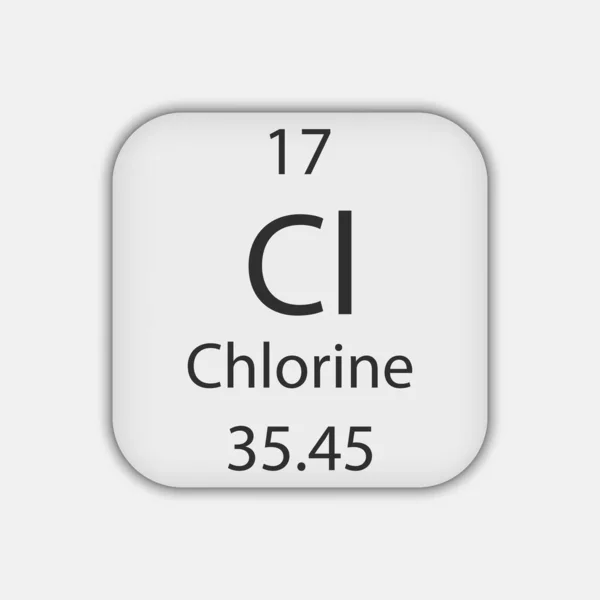 Chlorine Symbol Chemical Element Periodic Table Vector Illustration — ストックベクタ