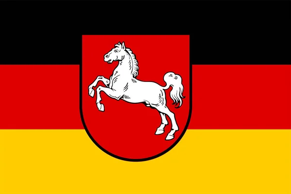 Niedersachsen Flagga Delstaten Tyskland Vektorillustration — Stock vektor