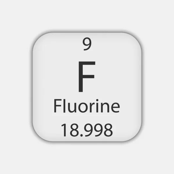 Fluorine Symbol Chemical Element Periodic Table Vector Illustration — Stok Vektör