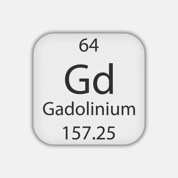 Gadolinium Symbol Chemical Element Periodic Table Vector Illustration — Vetor de Stock