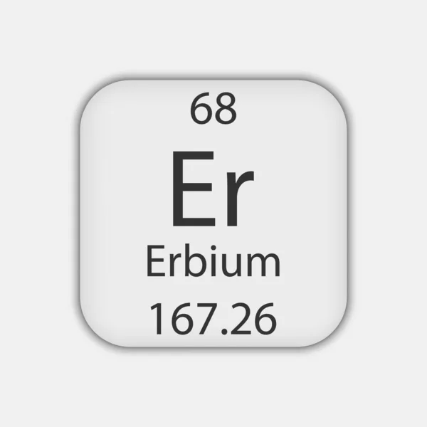 Erbium Symbol Chemical Element Periodic Table Vector Illustration — Vetor de Stock