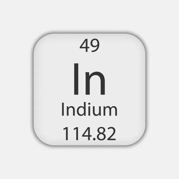 Indium Szimbólum Periódusos Rendszer Kémiai Eleme Vektorillusztráció — Stock Vector