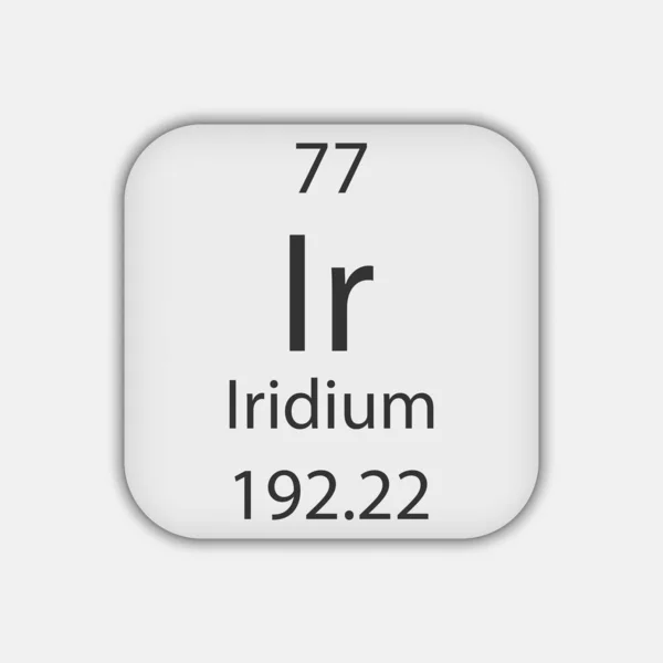 Iridium Symbol Chemische Elemente Des Periodensystems Vektorillustration — Stockvektor