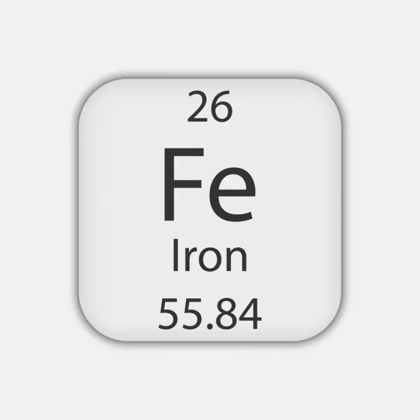 Iron Symbol Chemical Element Periodic Table Vector Illustration — Wektor stockowy