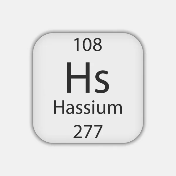 Hassium Symbol Chemical Element Periodic Table Vector Illustration — Stock Vector