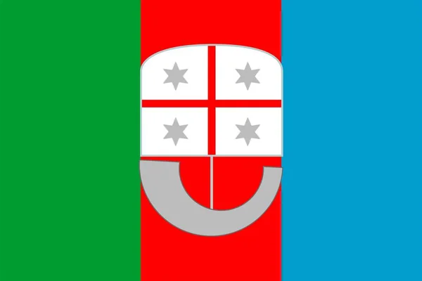 Liguria Flag Region Itálie Vektorová Ilustrace — Stockový vektor