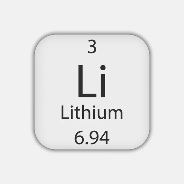 Lithium Symbol Chemical Element Periodic Table Vector Illustration — Archivo Imágenes Vectoriales