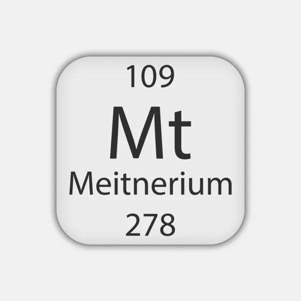 Meitnerium Symbol Chemical Element Periodic Table Vector Illustration — Διανυσματικό Αρχείο