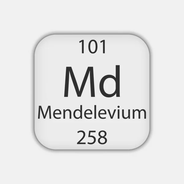 Mendelevium Symbool Chemisch Element Van Het Periodiek Systeem Vectorillustratie — Stockvector