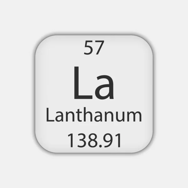 Lanthanum Symbol Chemical Element Periodic Table Vector Illustration — Wektor stockowy