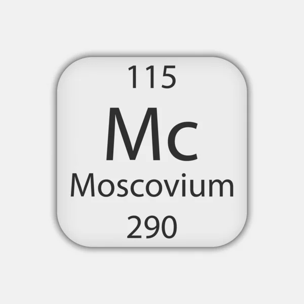 Moscovium Symbol Chemical Element Periodic Table Vector Illustration — Stock Vector