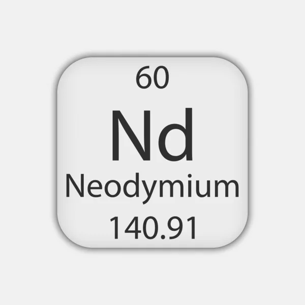 Neodymium Symbol Chemical Element Periodic Table Vector Illustration — Image vectorielle