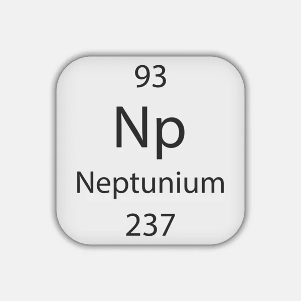 Neptunium Symbol Chemical Element Periodic Table Vector Illustration — Stockový vektor